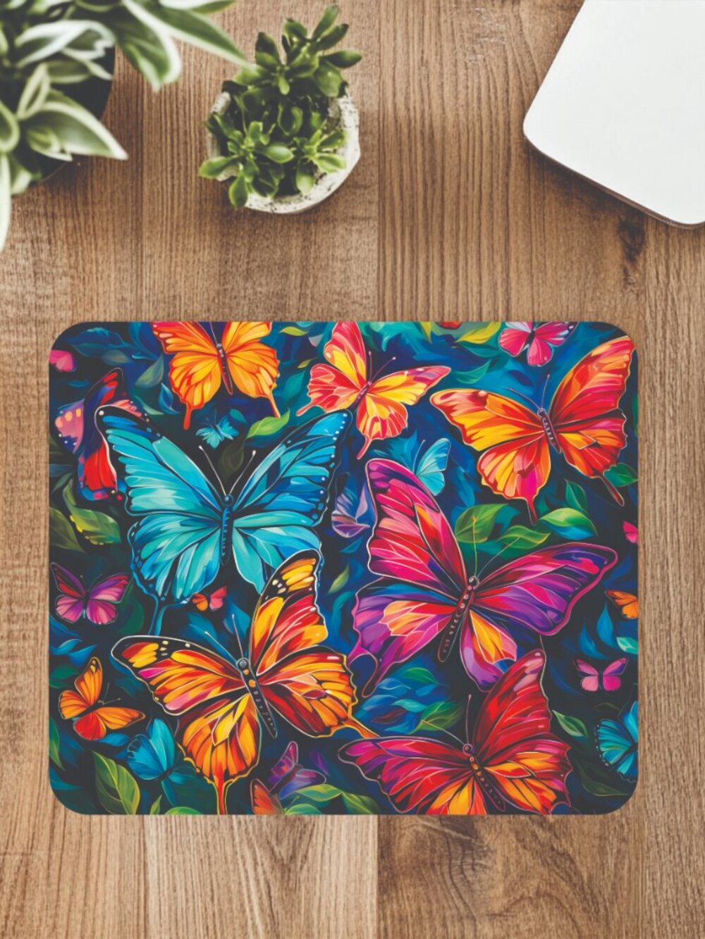 Colorful Butterflies Computer Mousepad Home Office Decor Mouse Mat